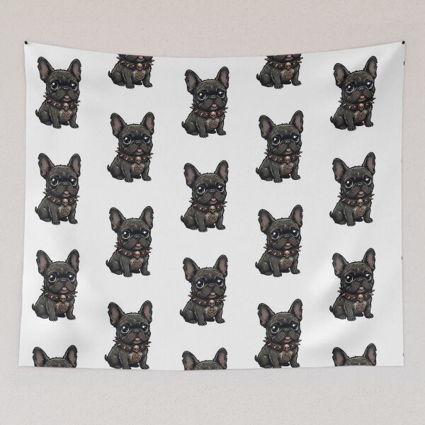 Item preview, Gothic French Bulldog with Spiked Collar Pendant designed and sold by BetweenForms.