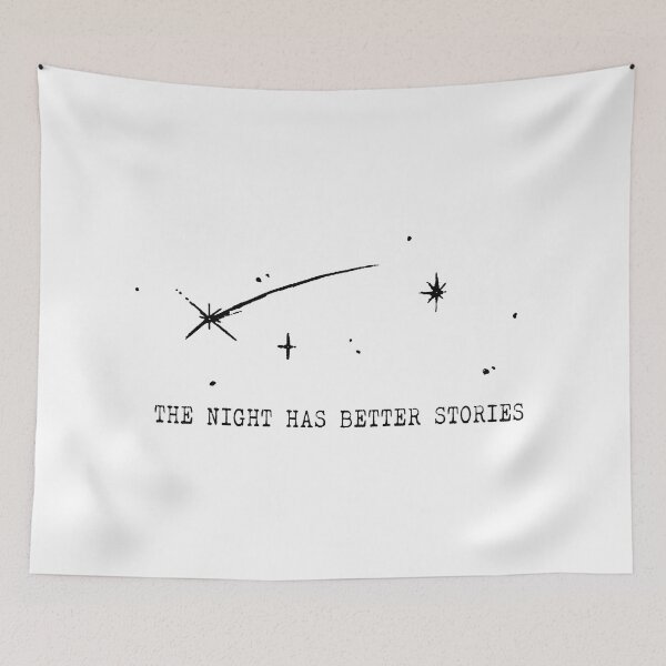 Item preview, The Night Has Better Stories – Dark Academia Gothic Night Quote designed and sold by witchlingart.