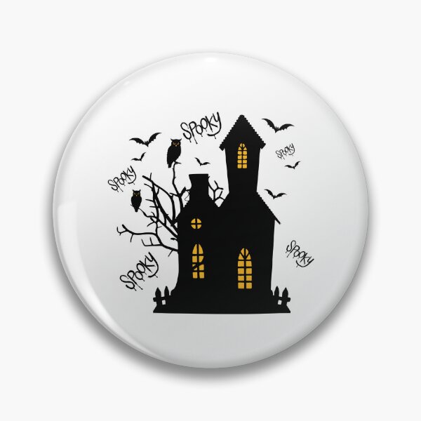 Item preview, Spooky Haunted House Bat Owl Halloween Illustration designed and sold by BigDigital.