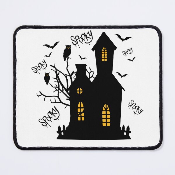 Item preview, Spooky Haunted House Bat Owl Halloween Illustration designed and sold by BigDigital.