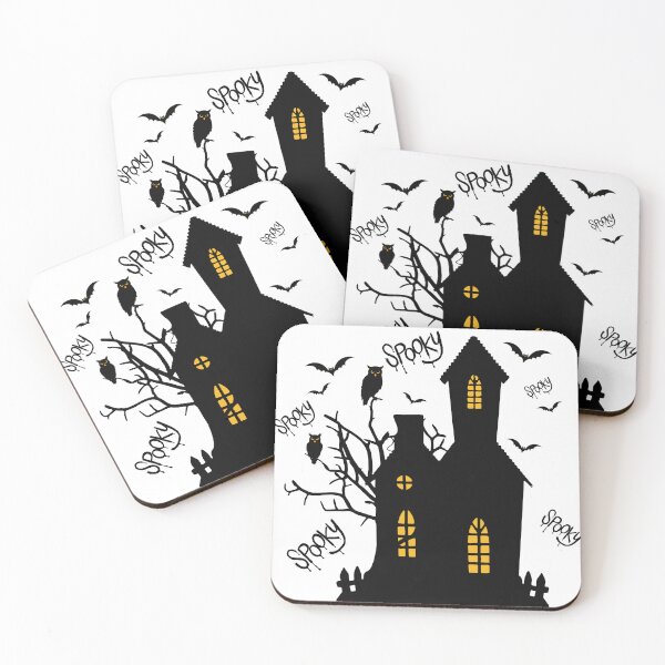 Item preview, Spooky Haunted House Bat Owl Halloween Illustration designed and sold by BigDigital.