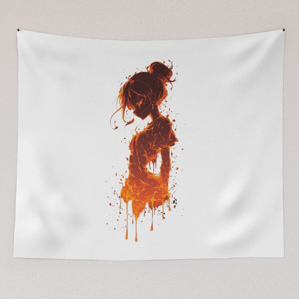 Item preview, Abstract Fiery Woman Profile Dripping Art  designed and sold by LC&LCPlatform.