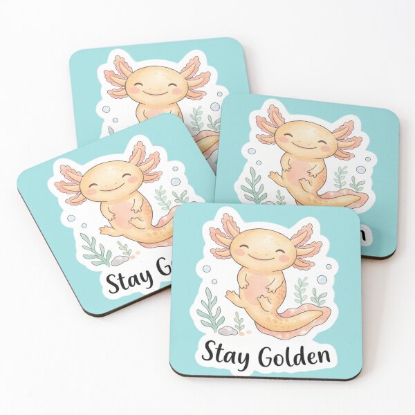 Item preview, Golden Axolotl “Stay Golden” – Golden Axolotl Sticker designed and sold by WaterWhisker.