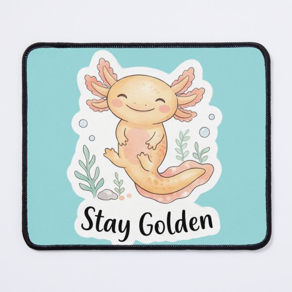 Item preview, Golden Axolotl “Stay Golden” – Golden Axolotl Sticker designed and sold by WaterWhisker.