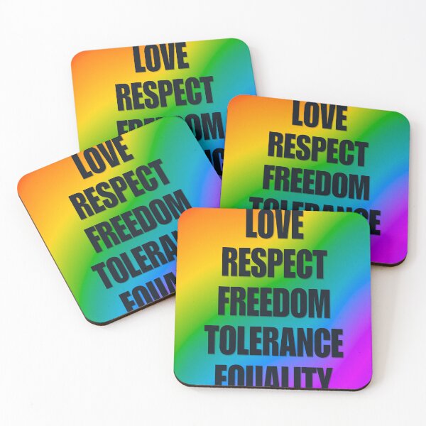 Item preview, Love Respect Equality Pride Rainbow Typography designed and sold by creativerooney.