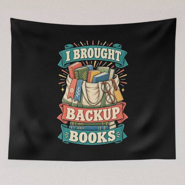 Item preview, I Brought Backup Books Vintage Book Tote Shirt designed and sold by Gustavo Navarro.
