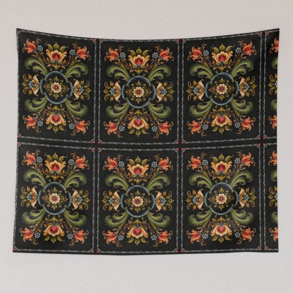 Artikelvorschau, Norwegisches Rosemaling-Öl auf, norwegisches blaues Telemark-Rosemaling entworfen und verkauft von Owneysweet.