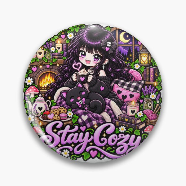 Item preview, Stay Cozy Goth Girl Sticker designed and sold by AnnekeJordaan.
