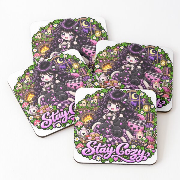 Item preview, Stay Cozy Goth Girl Sticker designed and sold by AnnekeJordaan.