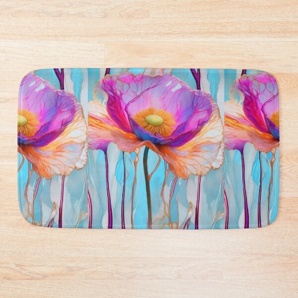 Item preview, BLUE POPPY V003 Purple Amethyst Sapphire Stained Glass Art Print Party Decoration~Baby/Bridal/Wedding/Birthday Gift Favor designed and sold by Spinning Plates 360.