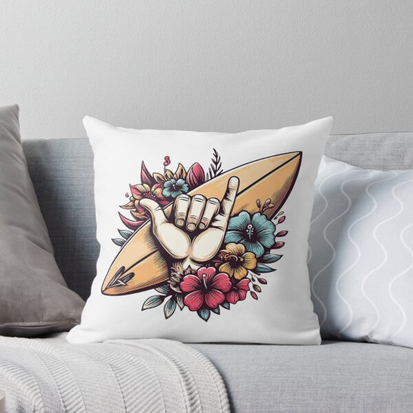 Item preview, Surf Shaka Hand Tropical Flowers Beach Vibes designed and sold by wecrea.