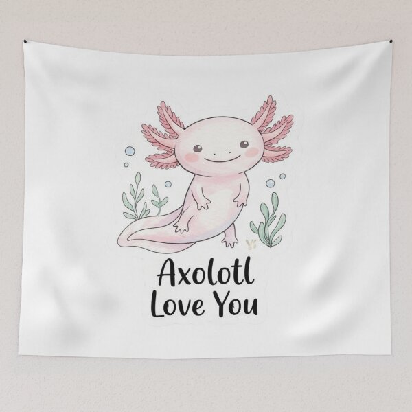 Item preview, I Love You Axolotl – Adorable Aquatic Axolotl designed and sold by WaterWhisker.
