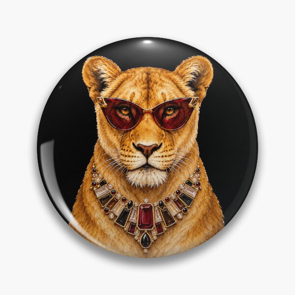 Item preview, Boujee Lioness Queen in Red Sunglasses - Glamorous Big Cat designed and sold by sportfantees.