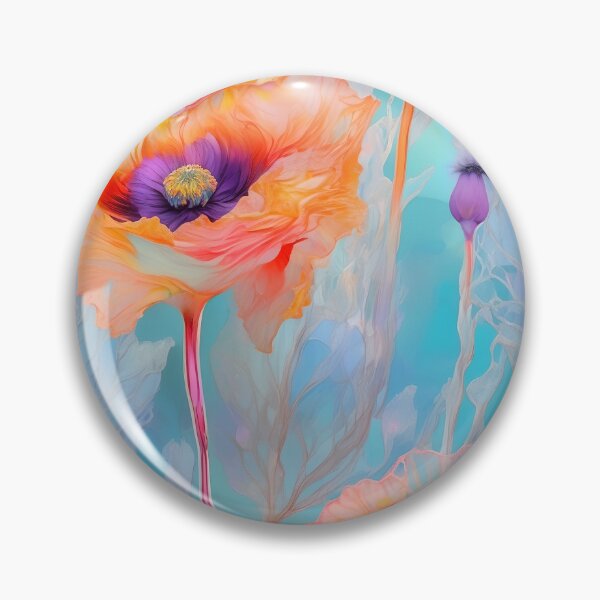 Item preview, BLUE POPPY V004 Purple Amethyst Sapphire Stained Glass Art Print Party Decoration~Baby/Bridal/Wedding/Birthday Gift Favor designed and sold by Spinning Plates 360.