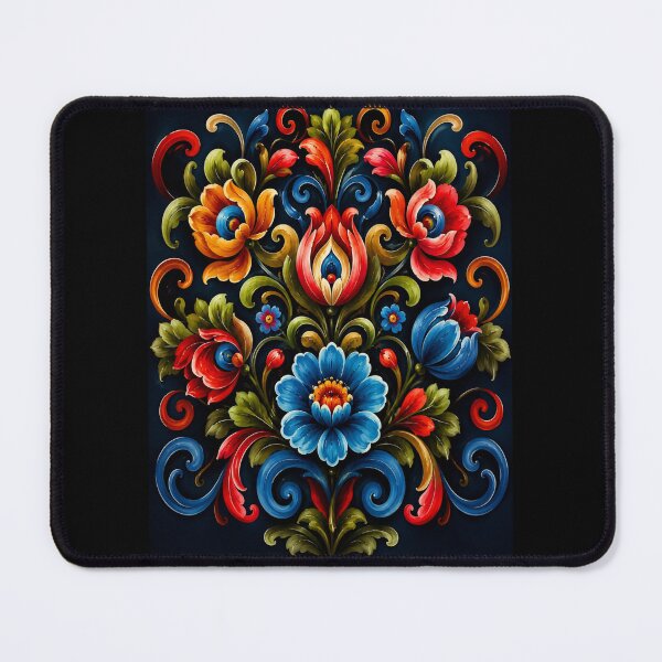 Item preview, Norwegian Blue Telemark Rosemaling ,Rosemaling Blue and Red  designed and sold by Owneysweet.