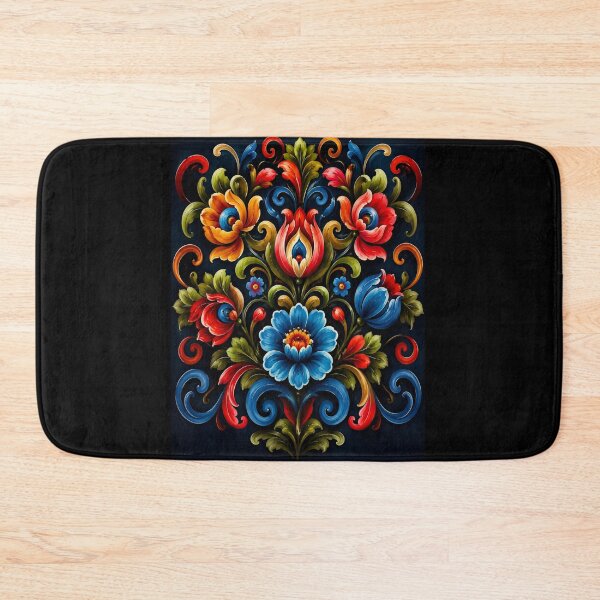 Item preview, Norwegian Blue Telemark Rosemaling ,Rosemaling Blue and Red  designed and sold by Owneysweet.