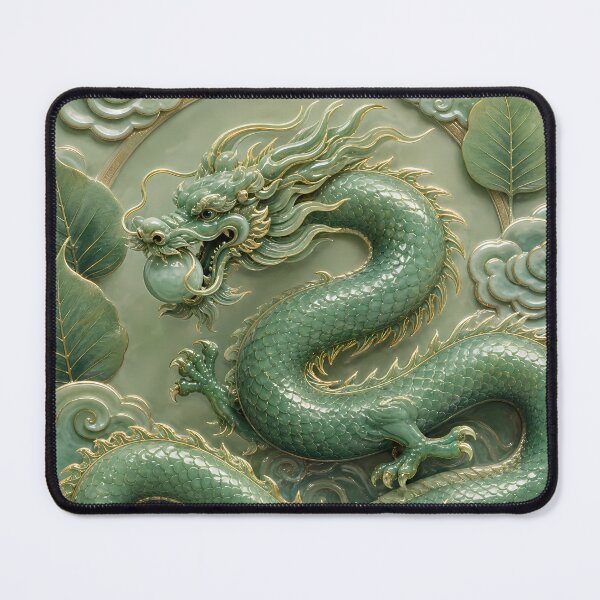 Item preview, Jade Green Vietnamese Dragon Relief designed and sold by Rising Drake.