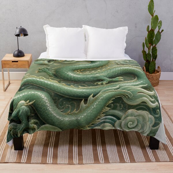 Item preview, Jade Green Vietnamese Dragon Relief designed and sold by Rising Drake.