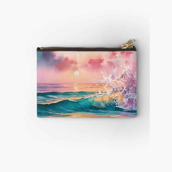 Item preview, Pastel Beach Sunset Watercolour Ocean Wave and Golden Sky designed and sold by Nine Lives Studio.