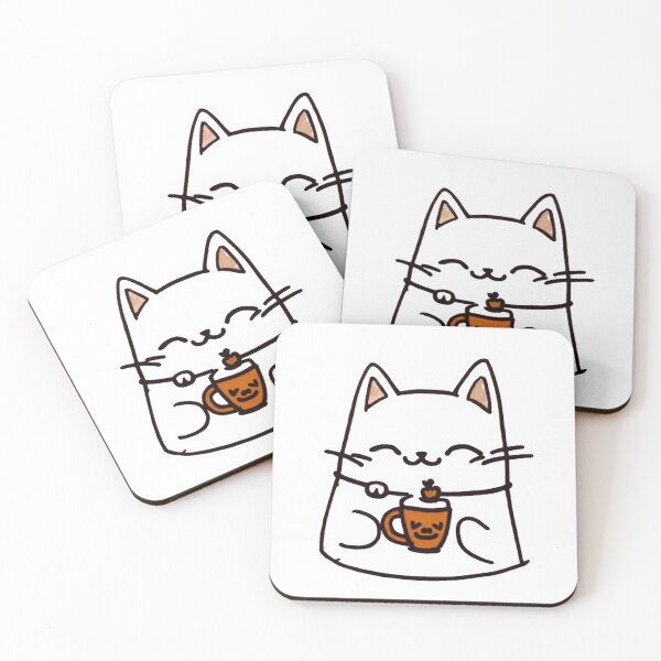Item preview, fall cat with pumpkin spice latte designed and sold by ChaoticNeutral420.
