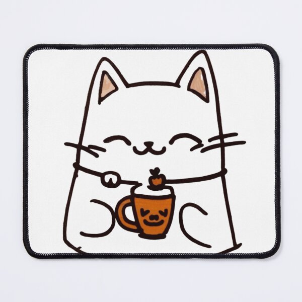 Item preview, fall cat with pumpkin spice latte designed and sold by ChaoticNeutral420.