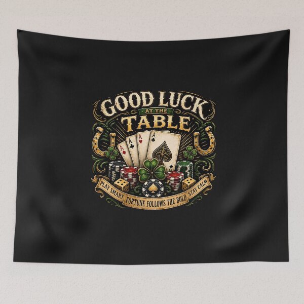Item preview, Good Luck at the Table – Vintage Poker Casino Lucky Charm Design designed and sold by Theartofawesome.