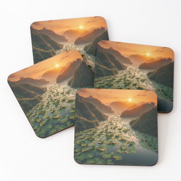 Item preview, Golden Hour Valley River Landscape designed and sold by IntelliMindDesigns.