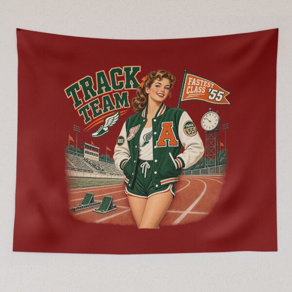 Item preview, Vintage 1955 Track Team School Spirit designed and sold by Normandy Road Heritage™ - Vintage Garage Art.