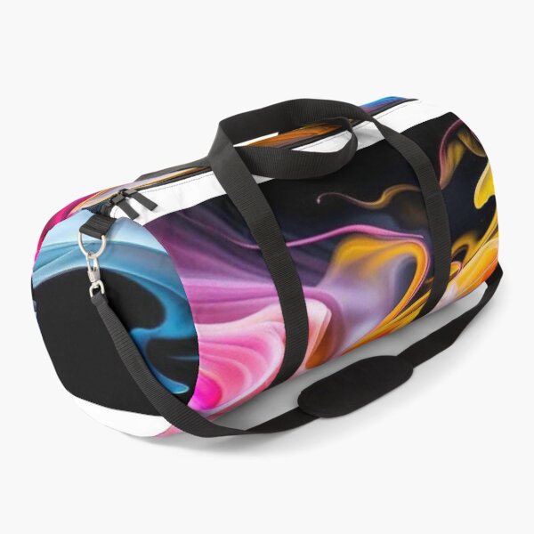 Item preview, The Eternal Dance of Colors, Abstract Colored Smoke - Multicolor Fluid Art with Swirls of Pink, Blue, and Gold on a Black Background designed and sold by RAYBIL.
