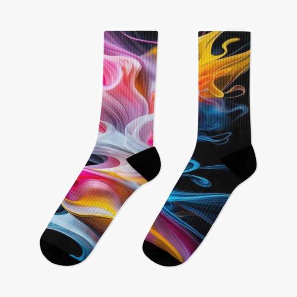 Item preview, The Eternal Dance of Colors, Abstract Colored Smoke - Multicolor Fluid Art with Swirls of Pink, Blue, and Gold on a Black Background designed and sold by RAYBIL.