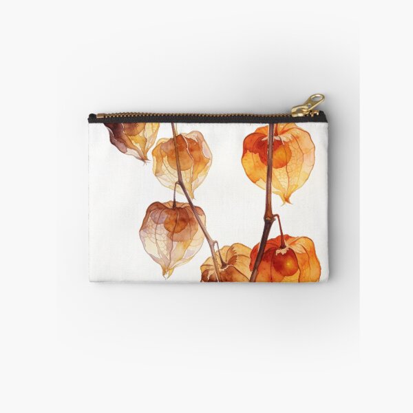 Item preview, Dried Chinese Lantern Branch Watercolor - Earthy Terracotta Physalis Botanical Wall Art designed and sold by sana designer.
