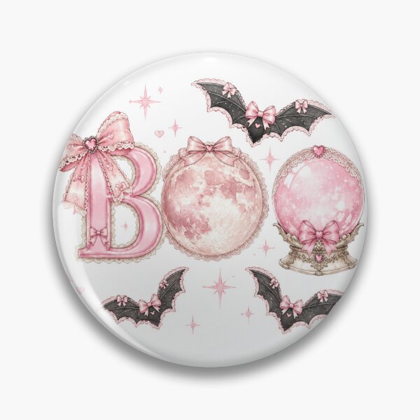 Item preview, Pink BOO Coquette Halloween Moon Crystal Ball(test) designed and sold by trixie666.