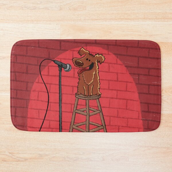 Item preview, Dog doing stand at comedy at an open mic night. designed and sold by BluluStudio.