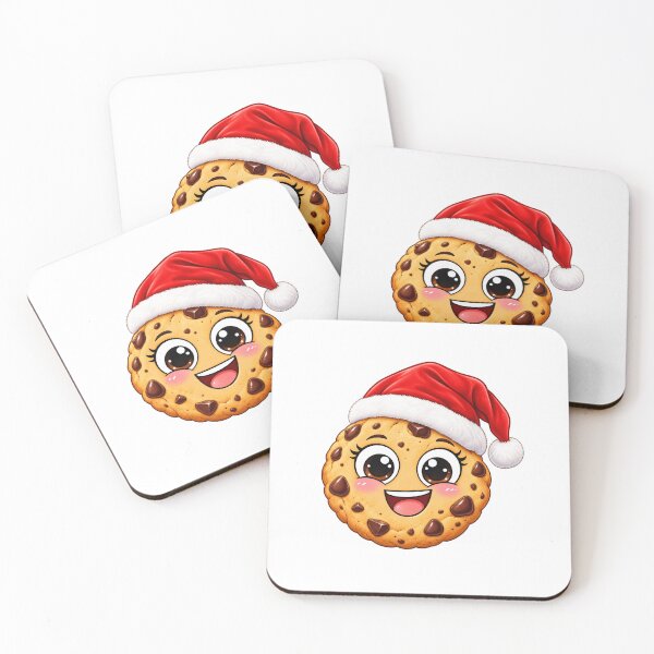 Item preview, Cute Christmas Cookie with Santa Hat- Kawaii xmas  designed and sold by wiwiart.