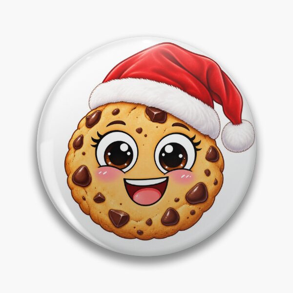 Item preview, Cute Christmas Cookie with Santa Hat- Kawaii xmas  designed and sold by wiwiart.