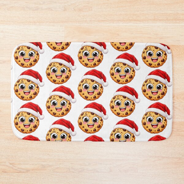Item preview, Cute Christmas Cookie with Santa Hat- Kawaii xmas  designed and sold by wiwiart.