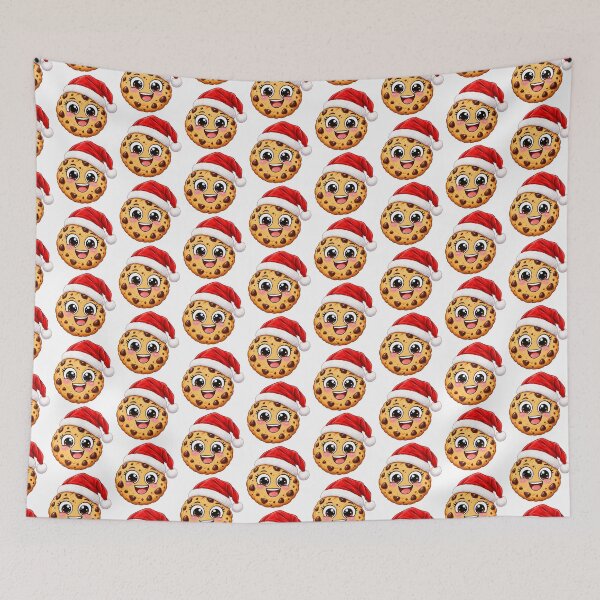 Item preview, Cute Christmas Cookie with Santa Hat- Kawaii xmas  designed and sold by wiwiart.