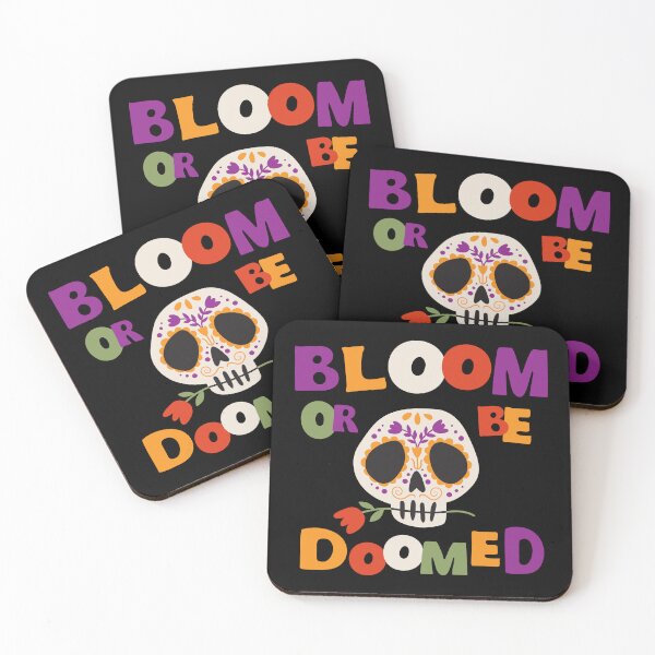 Item preview, Bloom or Be Doomed Floral Skull designed and sold by imaniko.