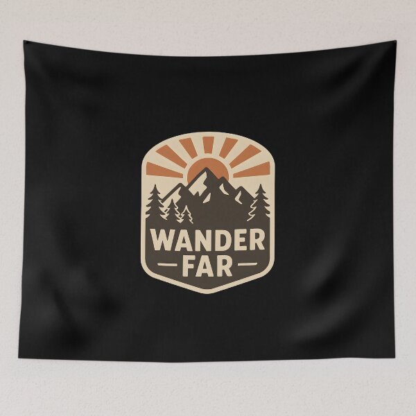 Item preview, Wander Far Vintage Mountain Hiking Adventure Lovers designed and sold by Photo-Sphere101.