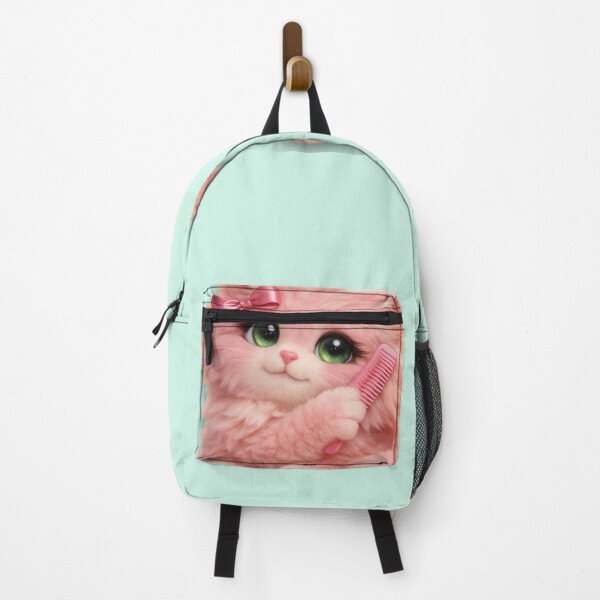 Item preview, Mimi Mew Cute Pink Kitten with Bow and Comb – Kawaii Cat Aesthetic designed and sold by Lalala cute.