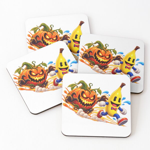 Item preview, Halloween Banana Chased by Pumpkin – Spooky Funny Halloween Design designed and sold by ArtSpark Studio.
