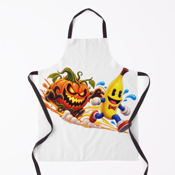 Item preview, Halloween Banana Chased by Pumpkin – Spooky Funny Halloween Design designed and sold by ArtSpark Studio.