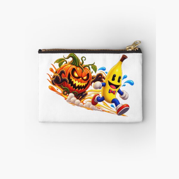 Item preview, Halloween Banana Chased by Pumpkin – Spooky Funny Halloween Design designed and sold by ArtSpark Studio.