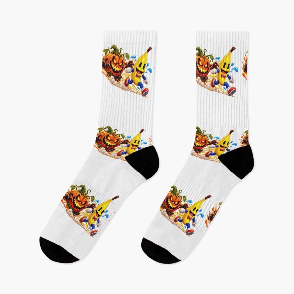 Item preview, Halloween Banana Chased by Pumpkin – Spooky Funny Halloween Design designed and sold by ArtSpark Studio.