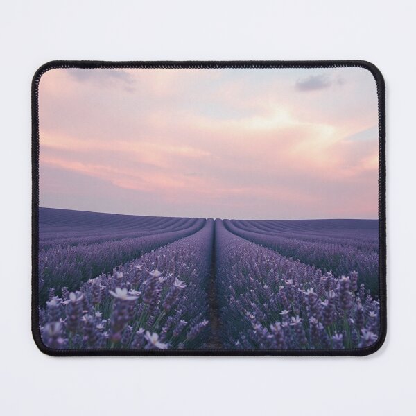 Item preview, Serene Lavender Field Sunset Path Art designed and sold by IntelliMindDesigns.