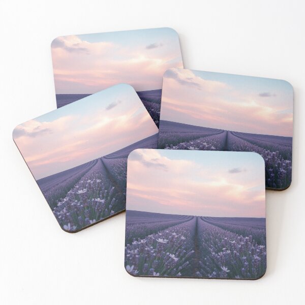 Item preview, Serene Lavender Field Sunset Path Art designed and sold by IntelliMindDesigns.