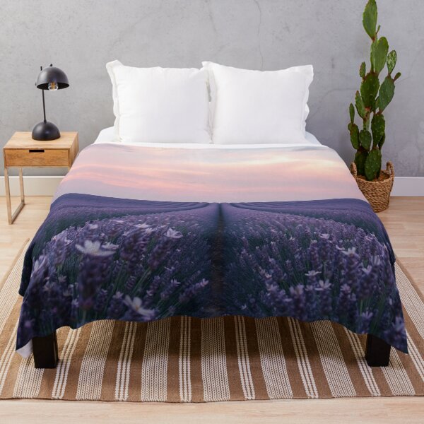 Item preview, Serene Lavender Field Sunset Path Art designed and sold by IntelliMindDesigns.