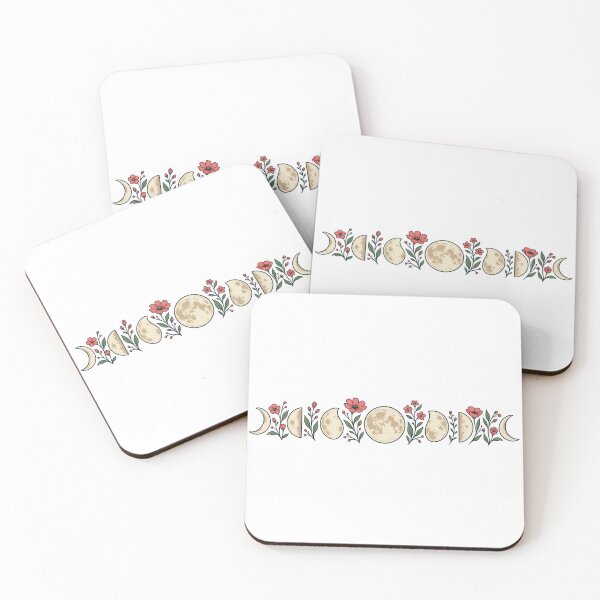 Item preview, Moon Phases with Wildflower Sprigs Between Bold Flat Vector Celestial Botanical Illustration designed and sold by OnPointOutfits.