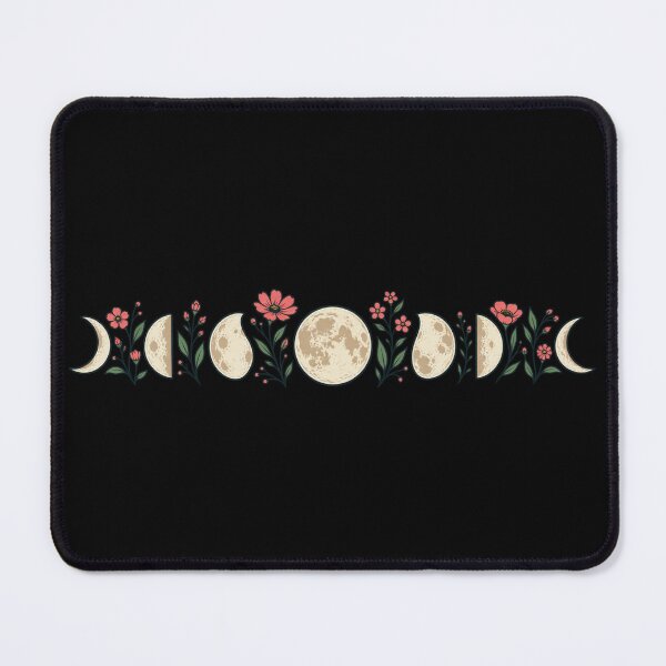 Item preview, Moon Phases with Wildflower Sprigs Between Bold Flat Vector Celestial Botanical Illustration designed and sold by OnPointOutfits.