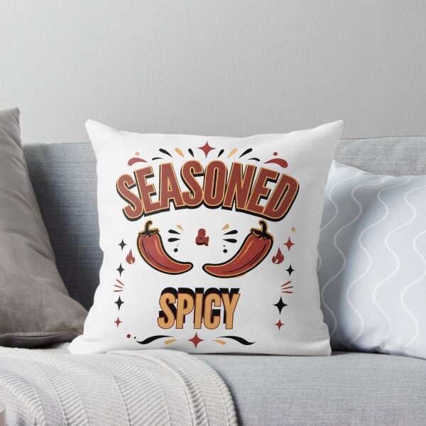 Item preview, Chili pepper motif woven through 'SEASONED & SPICY' designed and sold by suespak.